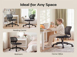 Artiss Ergonomic Office Chair Armless Study Chair Height Adjustable for Girls Boys Teens Black OCHAIR-M-1006-BK