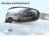 OutdoorMaster Owl Ski Goggles OTG, Snow Snowboard Goggles for Men Women Youth, Anti-Fog, 100% UV XFOM-SG72PC-BK