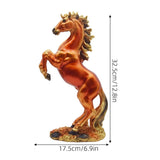 Auspicious Fire Horse Figurine, Standing Stallion Statue, Hand-Polished Mirror Finish, Home and V1192-AZ-W-24355