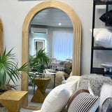 Interior Ave - Sierra Arched Step Mirror Signature Sculptural Natural Wood Statement Piece V355-IA-DM-SN