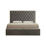 Queen Storage Bed Frame Fabric Upholstery Tufted Headboard V43-BED-HELNA-Q