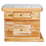 VEVOR Bee Hive 20 Frame Bee Hives Starter Kit, Beeswax Coated Cedar Wood, 1 Deep 1 Medium Bee V952-CTFXSMSHX1ZHAS36XV0