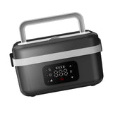 1L Black Cordless Waterless Heated Lunch Box - Portable 304 Stainless Steel Bento Box for Picnic V888-ELOSUNG42333