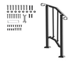 Handrails for Outdoor Steps, 1-2 Step Stair Hand Rail Kit, Transitional Carbon Steel Railings with V952-BPXGMDZLSLZFZ28P2V0