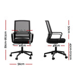 Artiss Mesh Office Chair Computer Gaming Desk Chairs Work Study Mid Back Black OCHAIR-K-MESH-BK