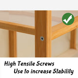 120cm Width Bamboo Clothes Rack Garment Closet Storage Organizer Hanging Rail Shelf Fabric Dustproof V255-B-TYPEB-120CM