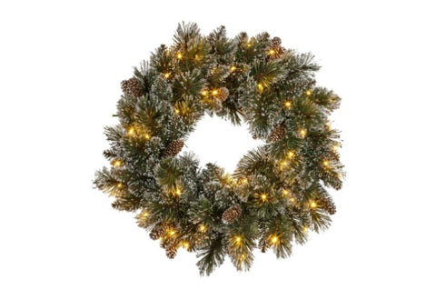 Christmas Wreath with Lights - 61cm Cashmere 112_HZC61