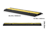 Cable Protector Ramp, 9,979 kg/axle Capacity, 2 Channel Heavy Duty Rubber Cord Hose Wire Cover, 55 x V952-SKCDLBHPD2CXPE7OK001V0