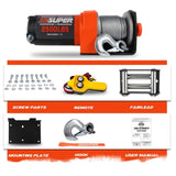 ZESUPER Electric Winch 2500LBS/1134KG 12V 15.2M Steel Cable ATV UTV 4WD 4X4 Boat V211-AUEB-ZEEW001