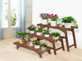 3pcs Plant Stand Flower Step Bench Rack Herb Storage Shelf Garden Indoor Outdoor V767-XJJ375
