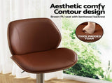 Artiss 1X Bar Stool Bentwood Swivel Adjustable Kitchen Dining Counter Stool Leather Brown BA-TW-1209-BR
