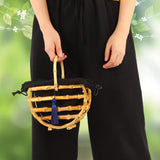 Handmade Bamboo Bag Women Handbag Hollow Tote Beach Bag with Tassel Decor for Travel V1294-YM0901-3117200086911