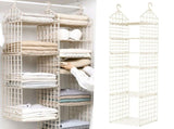 5 Tier Closet Hanging Organizer, Metal Closet Organizers, Wire Storage Shelf for Clothes Sweaters V1369-AZ3-W-17803
