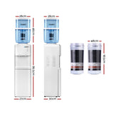 Devanti Water Cooler Dispenser Stand 22L Bottle White w/2 Filter WD-5312-22BP-2FT-WH