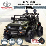 Authorised Toyota FJ Cruiser Kids Electric Ride On Car - Green CAR-TYT-FJC-GN