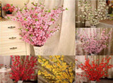 10 Pcs Yellow Artificial Flower Peach Blossom Branch Fake Blossom Flower Decor for Home Party V1294-YM0901-WE7670411