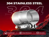 3.0'' Exhaust Clamp, Lap Joint Band Clamp Stainless Steel for Pipes, Mufflers, Catalytic Converters V1258-DP02-WO-811