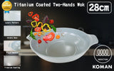 KOMAN Shinewon Vinch IH Two Hands Wok 28cm Ceramic Non-stick Titanium GREY V274-HA-KO-COA2H28HICR-GY