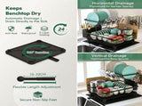 CARLA HOME 2 tier Dish Drying Rack with Drainboard & Utensil Holder for Kitchen LSB-36538