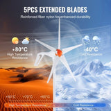 VEVOR 500W Wind Turbine Generator, 12V Wind Turbine Kit, 5-Blade Wind Power Generator with MPPT V952-FSSFLWLFDJ4078Z0GV9