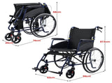 Orthonica 20in Self Propelled Foldable Steel Wheelchair Lightweight Portable WCR-MAS-STL-024
