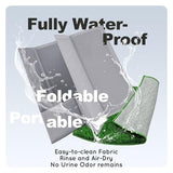 Dog Grass Pad with Tray, Foldable Litter Box High Wall, Indoor Potty Easy Clean Puppy Pee Pad V1107-135-45373-GRY3