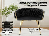 1 Set of 4 Artiss Dining Chairs Velvet Armchair Black UPHO-C-DIN-01-VEL-BKX4