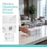Clear Acrylic Index Card Organizer for Home with Built-in Sign Slot V1369-AZ3-W-21682