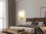 Battery Operated Wall Sconce Set of 2, Wireless Remote Dimmable LED, Gold Fabric Shade V1263-JX-5786