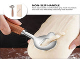 1Set Stainless Steel Sliced Noodles Cutter with Heat Insulated Wood Handle for Home Use V1192-AZ-W-22571