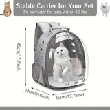 Panoramic Ventilated Side-Opening Pet Backpack Dual Opening Design, Breathable Travel Carrier for V1385-CWB-WU-917-003