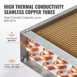 VEVOR 16"x 16" Heat Exchanger Water to Air 3-Row 3/8" Copper Ports 193 Fins V952-CPGSHRQ161606S869V0