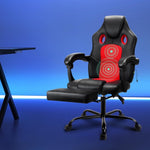 Artiss 2 Point Massage Gaming Office Chair PU Leather Red MOC-R16-2P-BK-RD