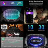 Beige Rugged Smart Fitness Watch - Waterproof, Multi-Sport Modes, and Health Tracking V888-ELOSUNG16132