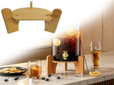 Yellow 17.5x17.5x9cm Wooden Beverage Dispenser Stand, Stable Base for Lemonade & Drink Dispensers, V1370-AZ4-17241