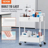 VEVOR Lab Cart, 2 Tiers Stainless Steel Utility Cart, Medical Cart with 2 Drawers, Rolling Lab Cart V952-SYSSTCB4Q235238MLV0