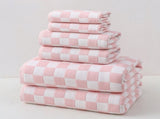Pink Ultra-Soft 100% Cotton Gauze 6-Piece Towel Set Absorbent & Quick-Dry Bath Towel V888-ELOSUNG33704