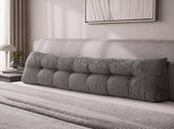 Giselle Headboard Pillow for Sitting in Bed, Upgraded Shredded Foam Reading Wedge Cushion for Lumbar HBP-WAVBTN-COR-GY-K