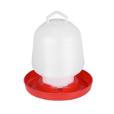 Poultry Waterer,Plastic Chicken Water Bucket with Handle,Auto Drinking Dispenser for Coop,White Body V1366-AZ2-W-17027