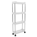 Slim Rolling Storage Cart 4 Tier Bathroom Organizer Mobile Shelving Unit Utility Cart Tower Rack for V1294-YM0901-3117240164211