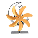 Heat Powered Stove Fan 7 Blade Moon Model Silent Operation Circulating Warm Air Highly Efficient Log V1294-YM0706-3114230120112