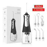 portable electric water flosser, USB charged oral irrigator, oral care Australia, dental hygiene, V1102-110-14855-BLK-SET