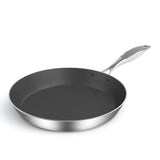 SOGA Stainless Steel Fry Pan 24cm Frying Pan Induction FryPan Non Stick Interior FRYPANNS2870A24CM