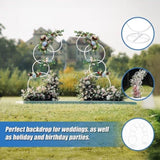 2pcs Round Wedding Arch Backdrop Rings Loops Flower Balloon Lawn Row Stand V63-841751