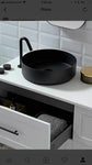 2023 Matte Black matte white matte Pink Green Gold Copper Round 360 mm Dia top counter basin V549-360MB