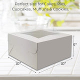Cake Boxes,10 Pack - Cake Boxes 10 Inch & 10 Cake Boards,Cake Boxes,Pie Boxes with window V1366-AZ2-W-25288