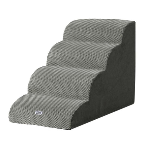 i.Pet Dog Ramp Steps Foam 4 Tier Pet Stairs For Bed Sofa Car Portable Indoor FDR-D-FOAM-4T-GR