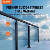 VEVOR Glass Clamp, 35.83" Height Glass Railing Bracket for 0.39 "-0.47 " Thickness Tempered Glass, V952-BLLGZHS85CM17TL07V0