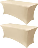 2 Piece Stretch Tablecloth Spandex Champagne, 183 x 75 x 75 cm V1237-ZY-818-134