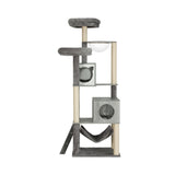 i.Pet Cat Tree 178cm Tower Scratching Post Scratcher Wood Bed Condo House Wooden Ladder PET-CAT-WOOD03-GR-AB